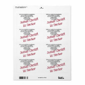 Jezus Christus is Verlosser Etiket (Full Sheet)