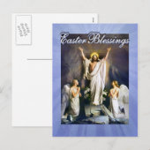 Jezus Christus is verrezen, Paasopstanding Feestdagenkaart (Voorkant / Achterkant)