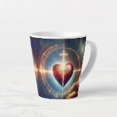 Jezus Christus kan de gebroken harten genezen Latte Mok (Rechterhoek)