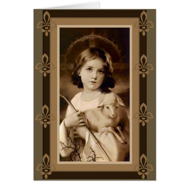 Jezus Christus Kinderjongen Lamb (Voorkant)