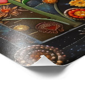 Jezus Christus Kleurrijk Mozaïek Foto Afdruk (Hoek)