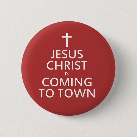 Jezus Christus komt naar de stad Ronde Button 5,7 Cm (Voorkant)