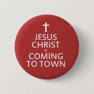 Jezus Christus komt naar de stad Ronde Button 5,7 Cm
