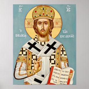 Jezus Christus, Koning der Koningen Orthodoxe Icoo Poster