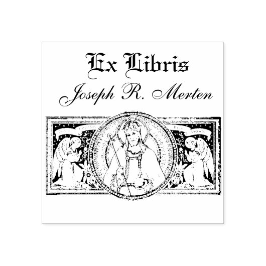 Jezus Christus Koning der Koningen Zwart & Wit Lij Rubberstempel (Afrduk)