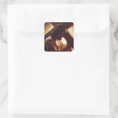 Jezus Christus koos het kruis religieus Vierkante Sticker (Tas)