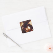 Jezus Christus koos het kruis religieus Vierkante Sticker (Envelop)