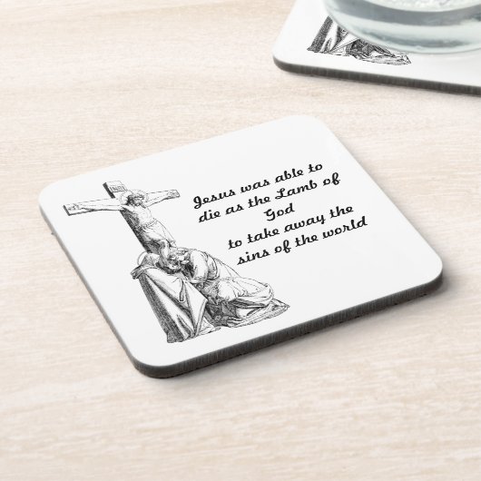 Jezus Christus Kroatie kruis Bijbelcitaten Bier Onderzetter (Linkerzijde)