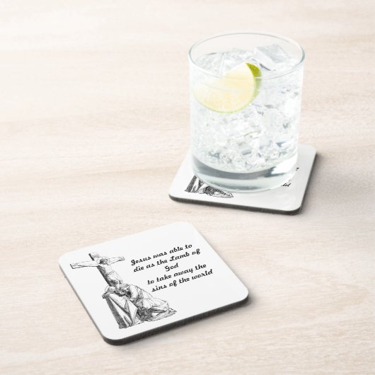 Jezus Christus Kroatie kruis Bijbelcitaten Bier Onderzetter (Rechterzijde)