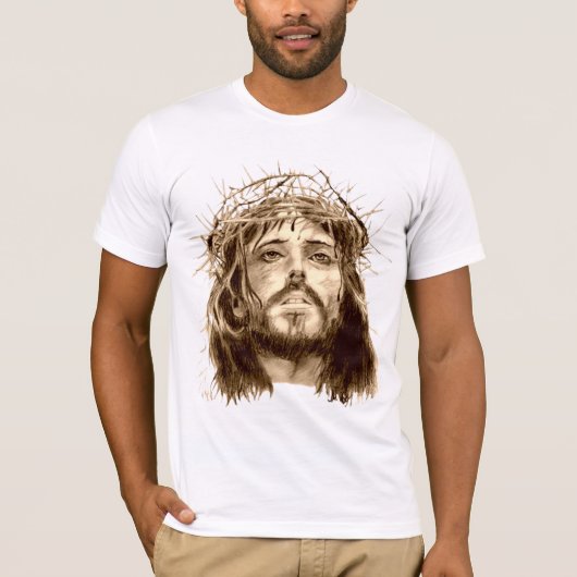 Jezus Christus Kroon Thorns Prayer Hands T-shirt (Voorkant)