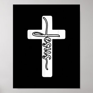 Jezus Christus Kruis Bijbelverses Kerk God Faith C Poster