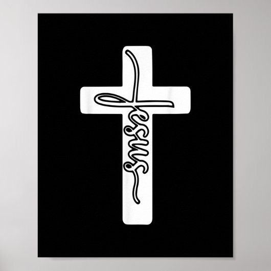 Jezus Christus Kruis Bijbelverses Kerk God Faith C Poster (Voorkant)