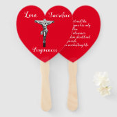 Jezus Christus Kruis Zoon van God Bijbel citeert K Handwaaier (Voorkant en achterkant)