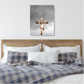 Jezus Christus kruisbeeld sculptuur Canvas Afdruk (Insitu (Slaapkamer))