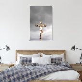 Jezus Christus kruisbeeld sculptuur Canvas Afdruk (Insitu (Slaapkamer))