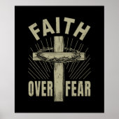 Jezus Christus Kruisgeloof over angst Poster (Voorkant)