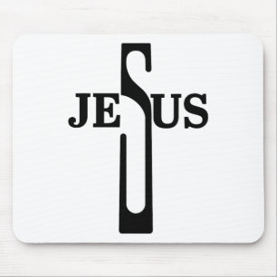 Jezus Christus kruist Christelijk geloof in Mannen Muismat