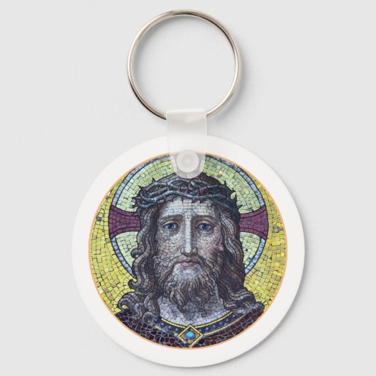 Jezus Christus,  kunstmozaïek, bijbels Sleutelhanger (Achterkant)