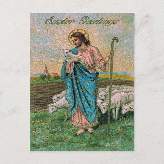Jezus Christus Lam Herder Briefkaart (Voorkant)