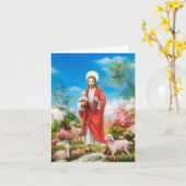 Jezus Christus Lam Herder Kaart (Gele Bloem)