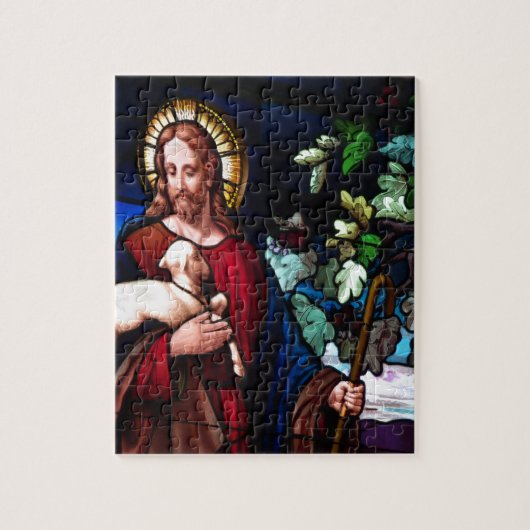 Jezus Christus Lamb Design Glass Art Destiny Legpuzzel (Verticaal)