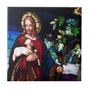 Jezus Christus Lamb Design Glass Art Destiny Tegeltje