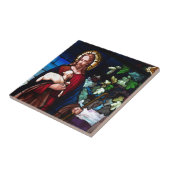 Jezus Christus Lamb Design Glass Art Destiny Tegeltje (Zijkant)