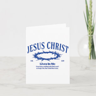 Jezus Christus leeft in mij, kroon van doorn bijbe Kaart