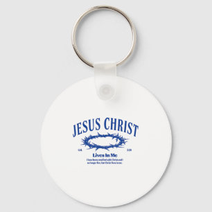Jezus Christus leeft in mij, kroon van doorn bijbe Sleutelhanger