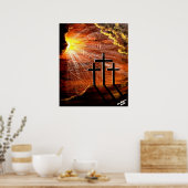 Jezus Christus Liefde van God Kruiskroes Poster (Keuken)