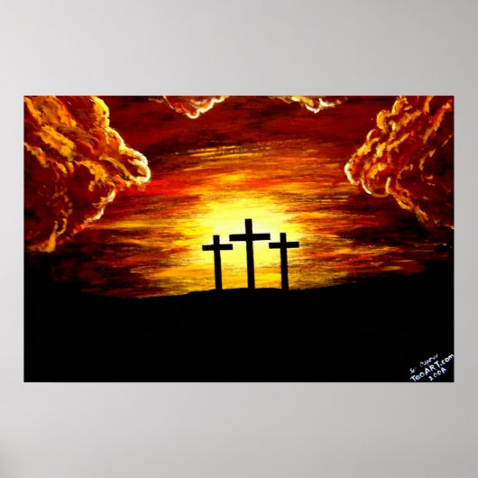 Jezus Christus Liefde van God Kruiskroes Poster (Voorkant)