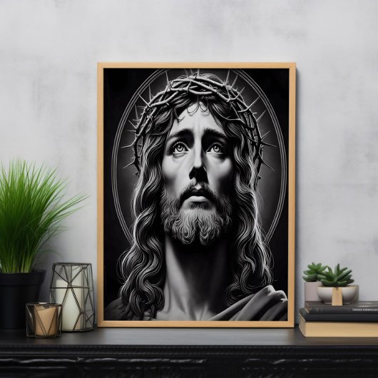 Jezus Christus' liefdevolle ogen Poster
