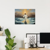 Jezus Christus loopt op het water Poster (Thuiskantoor)
