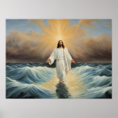 Jezus Christus loopt op het water Poster (Voorkant)