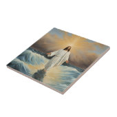 Jezus Christus loopt op het water Tegeltje (Zijkant)