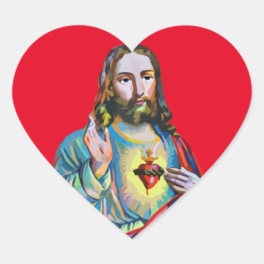 Jezus Christus Lord Savior abstracte originele kun Hart Sticker (Voorkant)