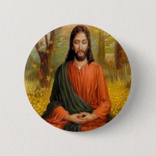 Jezus Christus Meditation Ronde Button 5,7 Cm
