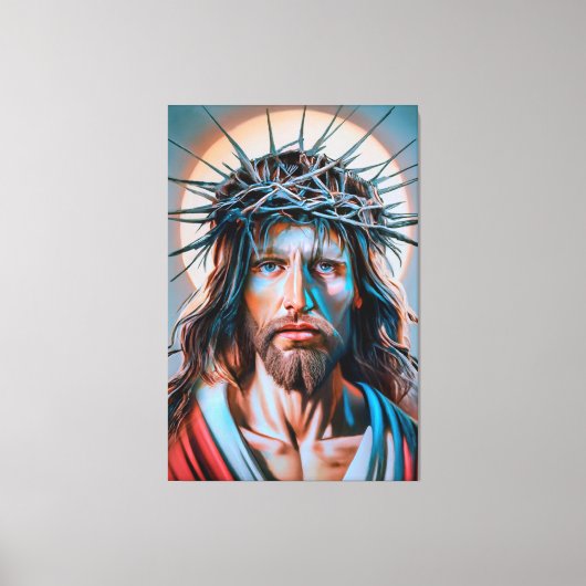 Jezus Christus met de doornenkroon Canvas Afdruk (Voorkant)