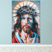 Jezus Christus met de doornenkroon Canvas Afdruk (Insitu (Houten vloer))
