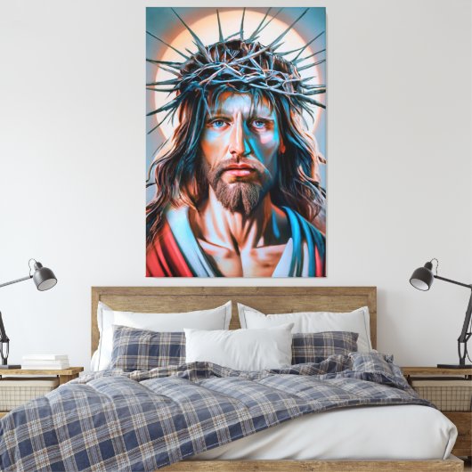 Jezus Christus met de doornenkroon Canvas Afdruk (Insitu (Slaapkamer))