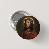Jezus Christus met de doornenkroon Ronde Button 3,2 Cm (Voorkant /achterkant)