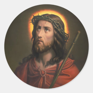 Jezus Christus met de doornenkroon Ronde Sticker