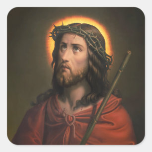 Jezus Christus met de doornenkroon Vierkante Sticker
