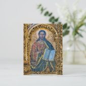 Jezus Christus met de evangeliën Orthodox Icoon Briefkaart (Staand voorkant)