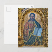 Jezus Christus met de evangeliën Orthodox Icoon Briefkaart (Voorkant / Achterkant)