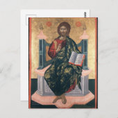 Jezus Christus met de evangeliën Orthodox Icoon Briefkaart (Voorkant / Achterkant)