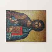 Jezus Christus met de evangeliën Orthodox Icoon Legpuzzel (Horizontaal)