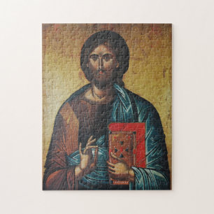 Jezus Christus met de evangeliën Orthodox Icoon Legpuzzel