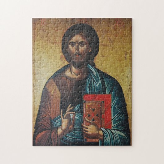 Jezus Christus met de evangeliën Orthodox Icoon Legpuzzel (Verticaal)