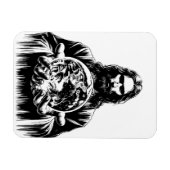 Jezus Christus met de wereld Kunst illustratie Magneet (Horizontaal)